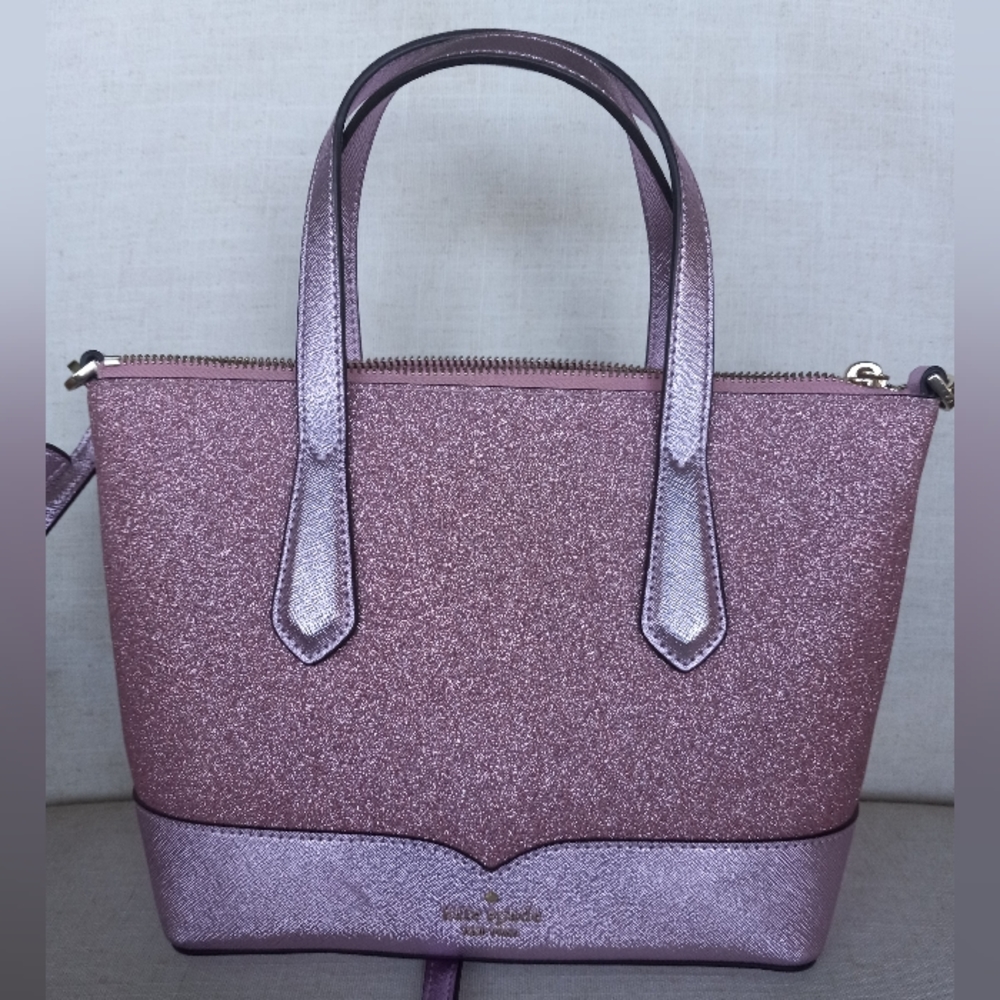 Kate Spade Lola Glitter  small satchel crossbody  bag rose pink